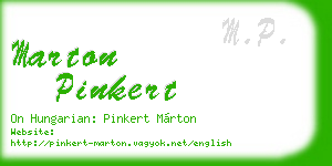 marton pinkert business card