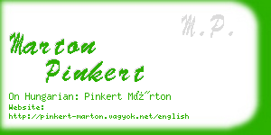 marton pinkert business card